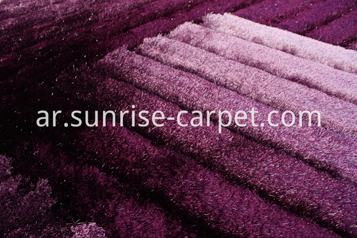 Polyester Shaggy 3D Rug in Purple Color